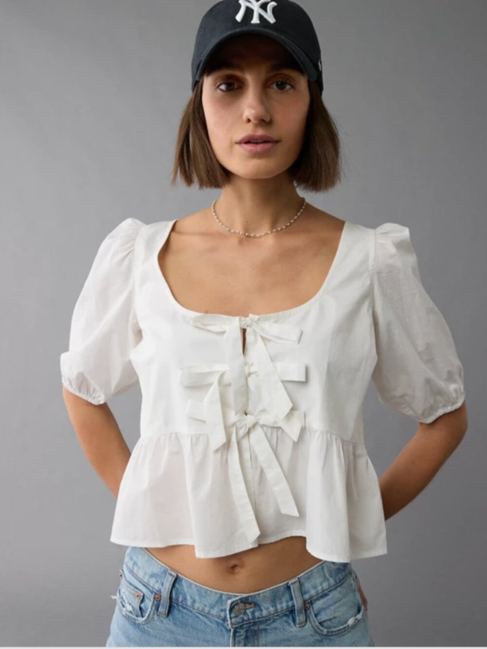 American Eagle Tie Front Top